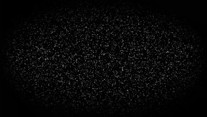 Scattered white particles on black background abstract texture