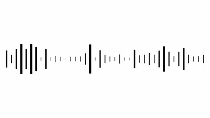 Black sound wave bars on white background audio music