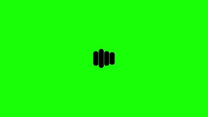 Black sound wave icon on bright green background audio