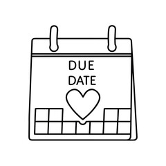 Heart Shaped Due Date Calendar Page Design