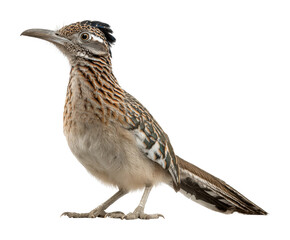 Vibrant roadrunner bird portrait wildlife environment isolated on transparent background