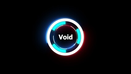 Glowing Neon Ring with Text on Black Background abstract