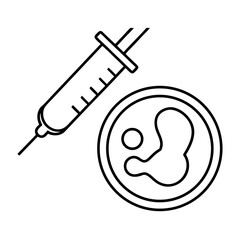 IVF Pregnancy Syringe and Embryo Icon