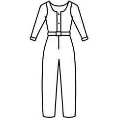 Fashion Jumpsuit Outline – Art Vector Style