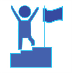 Achieve Icons. Simple Colored Vector Illustration