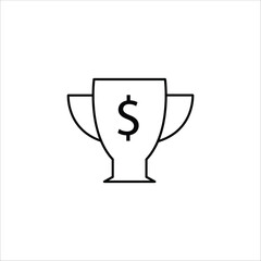 Prize Money Icons. Simple Line Vector Illustration