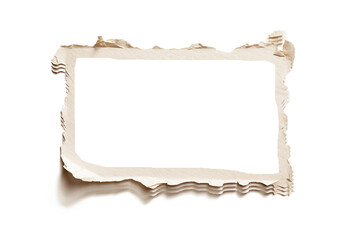 Jagged Torn Paper Layers Form Empty Rectangular Space, paper 