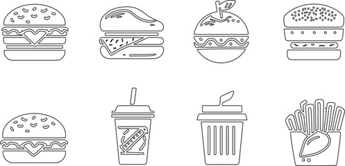 A vector illustration set of Easter icons with sweet cupcake and chocolate dessert designs, perfect for bakery labels or recycling bin symbols