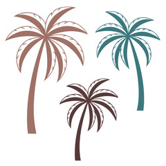 Obraz premium Flat palm trees with soft gradients tropical nature