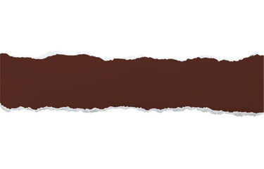 torn brown paper, Ripped Brown Paper Layer with Jagged Edges and Blank Surrounding