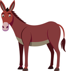 Obraz premium Cartoon donkey standing proudly with big ears