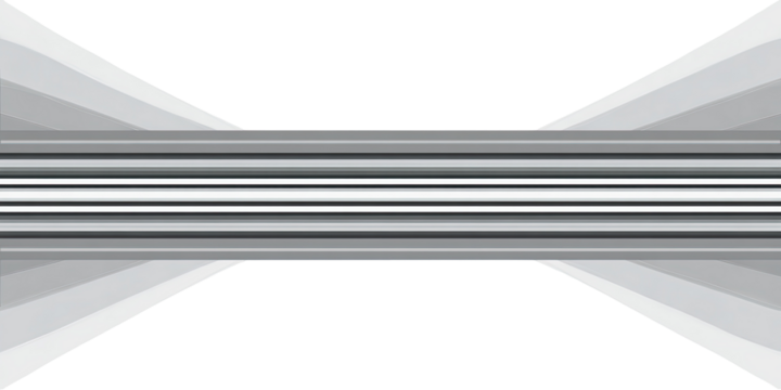 Gray metal tube with pointed ends