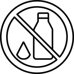 No plastic icon line art vector illustration isolated on transparent background