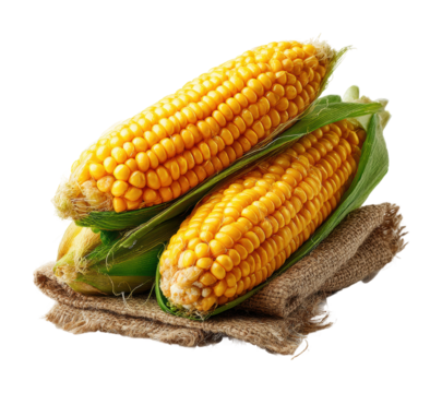 Harvesting fresh corn local farm food rustic view organic farming practices isolated on transparent background