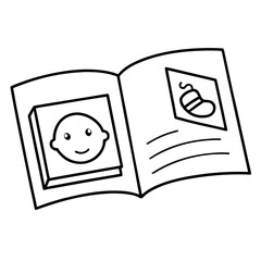 Open Book with Baby Image Pregnancy Parenthood and New Beginnings Vector Design