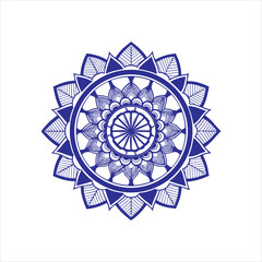 Minimalist mandala with central circular motif and color accents