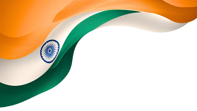 Elegant Flowing Ribbons in Indian Flag Colors Symbolizing National Pride and Heritage on Transparent Background