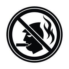 No Smoking icon on Black and White Vector Backgrounds