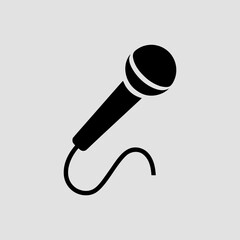 A microphone is displayed, representing audio recording and broadcasting