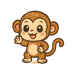 Obraz premium Crayon Cute Monkey