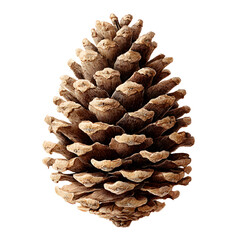 Pine cone closeup on a black background for educational or design usage