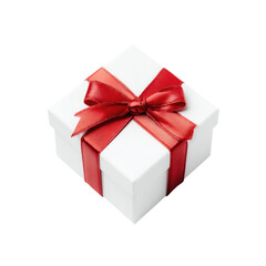 White gift box with red ribbon (2)
