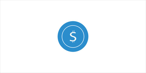 usd coin with solid vector illustration