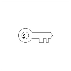 key money simple line vector illustration