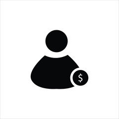 people income with money. simple solid icon vector