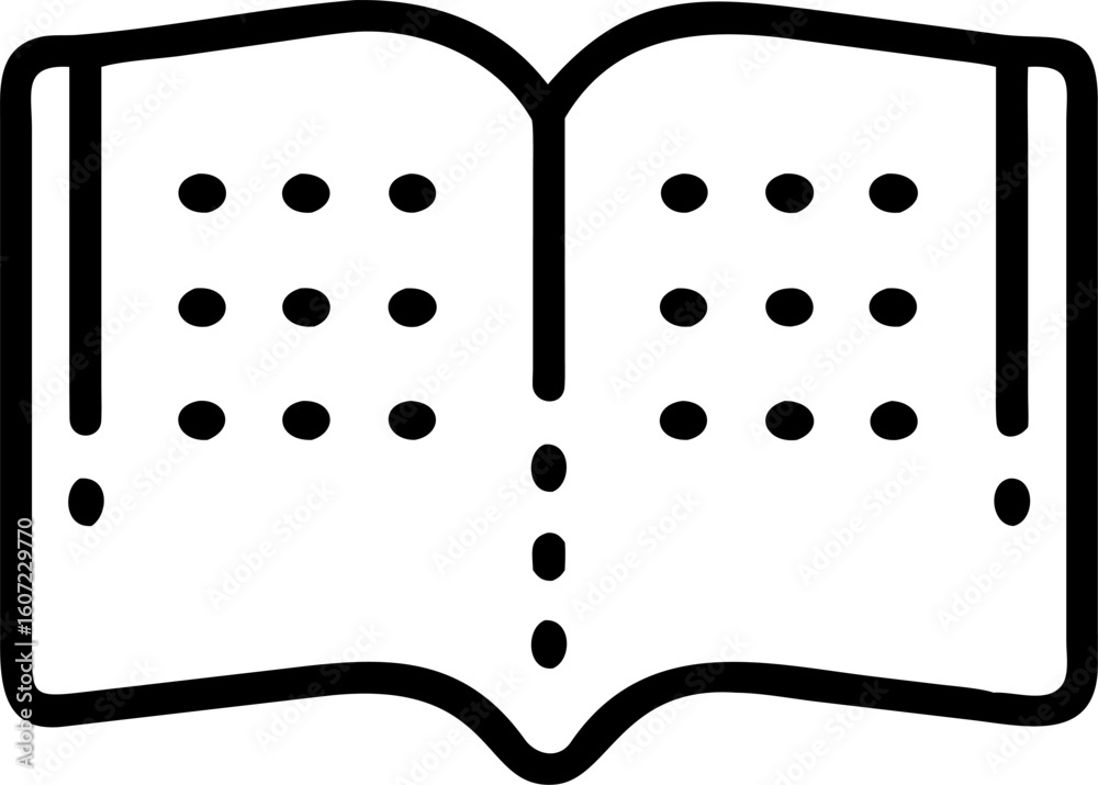 Fototapete braille read vector icon on white or transparent background. disability stroke icon collections. edi