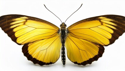 gorgeous lemon butterfly isolated on white background