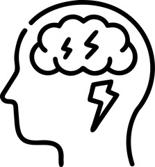 mental illness vector icon on white or transparent background. Disability Stroke icon collections. Editable Stroke icon collection Outline icon.