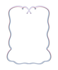 Minimalist Coquette-Inspired Frame Clipart. Curved Pastel Pearlescent Border with 3d Glossy Finish. Light Feminine Aesthetic for Planners, Scrapbooking, or Digital Stationery Design.