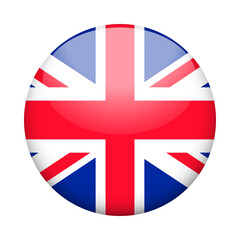 United Kingdom flag circle. Flag of UK in round circle