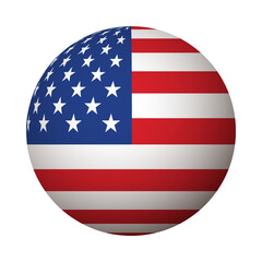 The USA flag in circle png in isolated background
