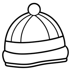 Beanie Hat line art vector