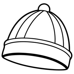 Beanie Hat line art vector