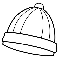 Beanie Hat line art vector