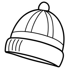 Beanie Hat line art vector