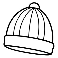Beanie Hat line art vector