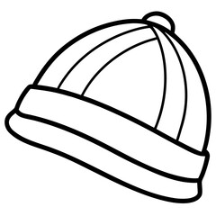 Beanie Hat line art vector