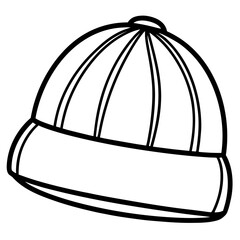 Beanie Hat line art vector