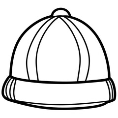 Beanie Hat line art vector
