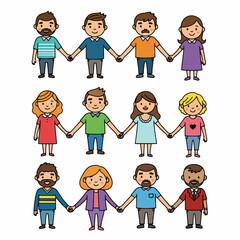 People holding hands diverse group unity friendship togetherness