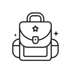 Backpack or Schoolbag Line Icon. Back to School Concept Vector Design on White Background.