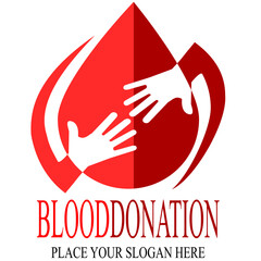 Blood donation vector logo template.