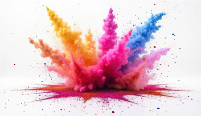 Colorful Watercolor Paint Splashes on Abstract Artistic Background
