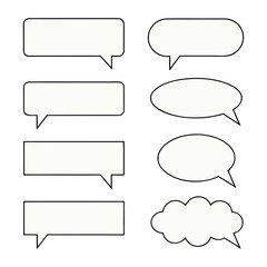 Obraz premium White Speech Bubbles Collection chat bubble dialogue bubble