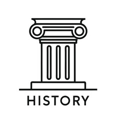 Ancient Column Stencil Icon Vector Illustration, greek column vector illustration, history icon,
