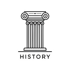 Ancient Column Stencil Icon Vector Illustration, greek column vector illustration, history icon, 